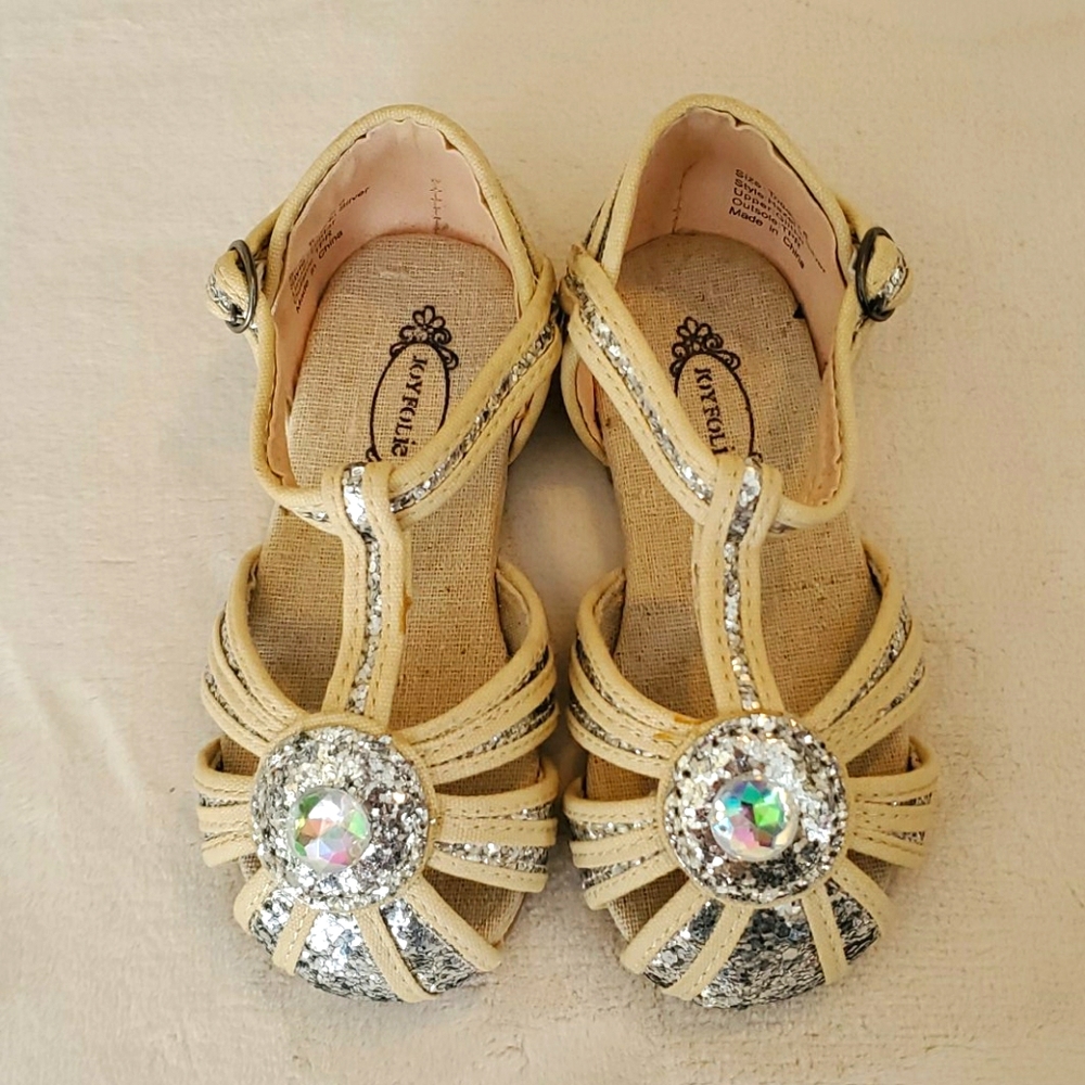 Nude and Silver Sandals